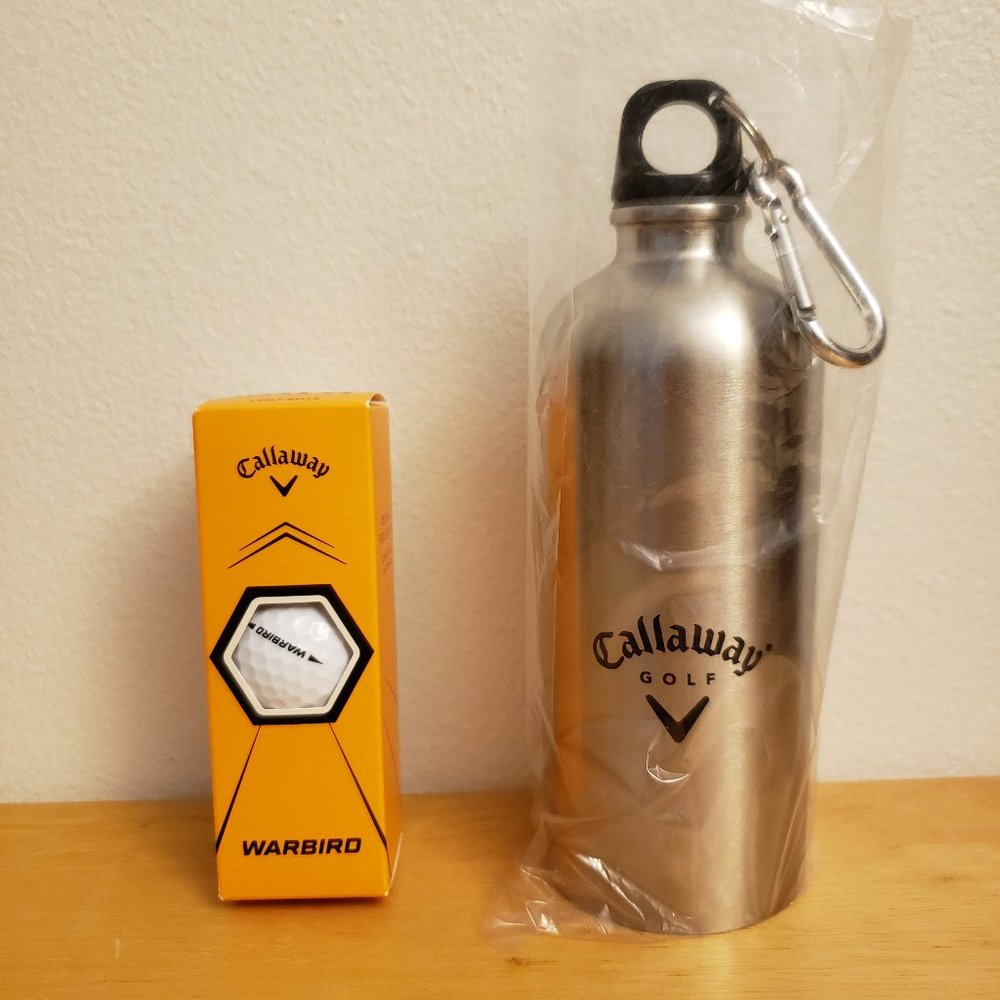 Callaway Warbird Golf Balls (3pk) + Puetz Golf x Callaway PGC Water Bottle